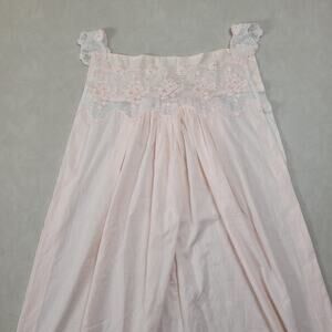 Delicate Lace-Trim Pink Nightgown